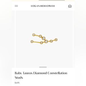 Left Ear Baby Taurus Diamond Constellation stud NWT.